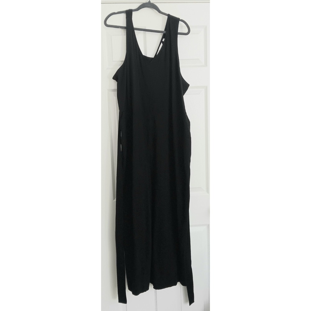 Encore by Idina Menzel Jumpsuit Women's Size 3X Black‎ Tie Sash Romper V-Neck
